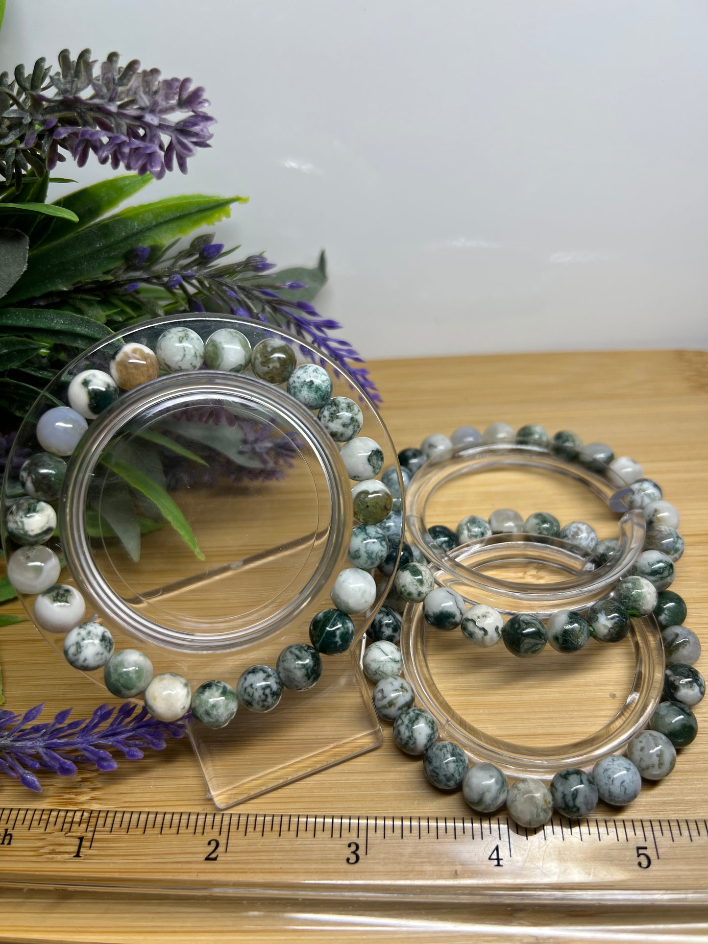 Tree Agate and Moss Agate Bracelet 8MM