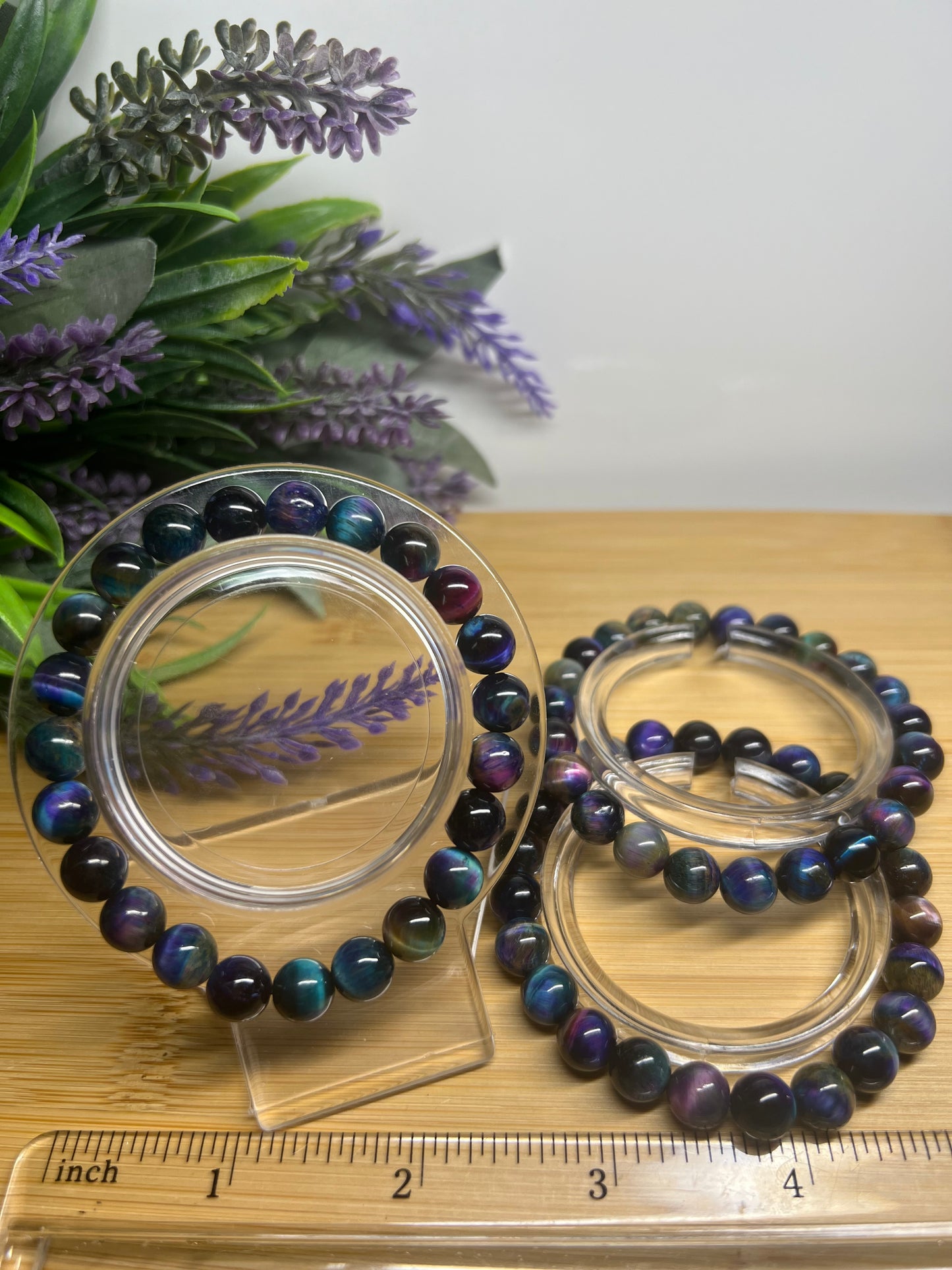 Galaxy Tigers Eye Bracelet 8MM (Color Enhanced)