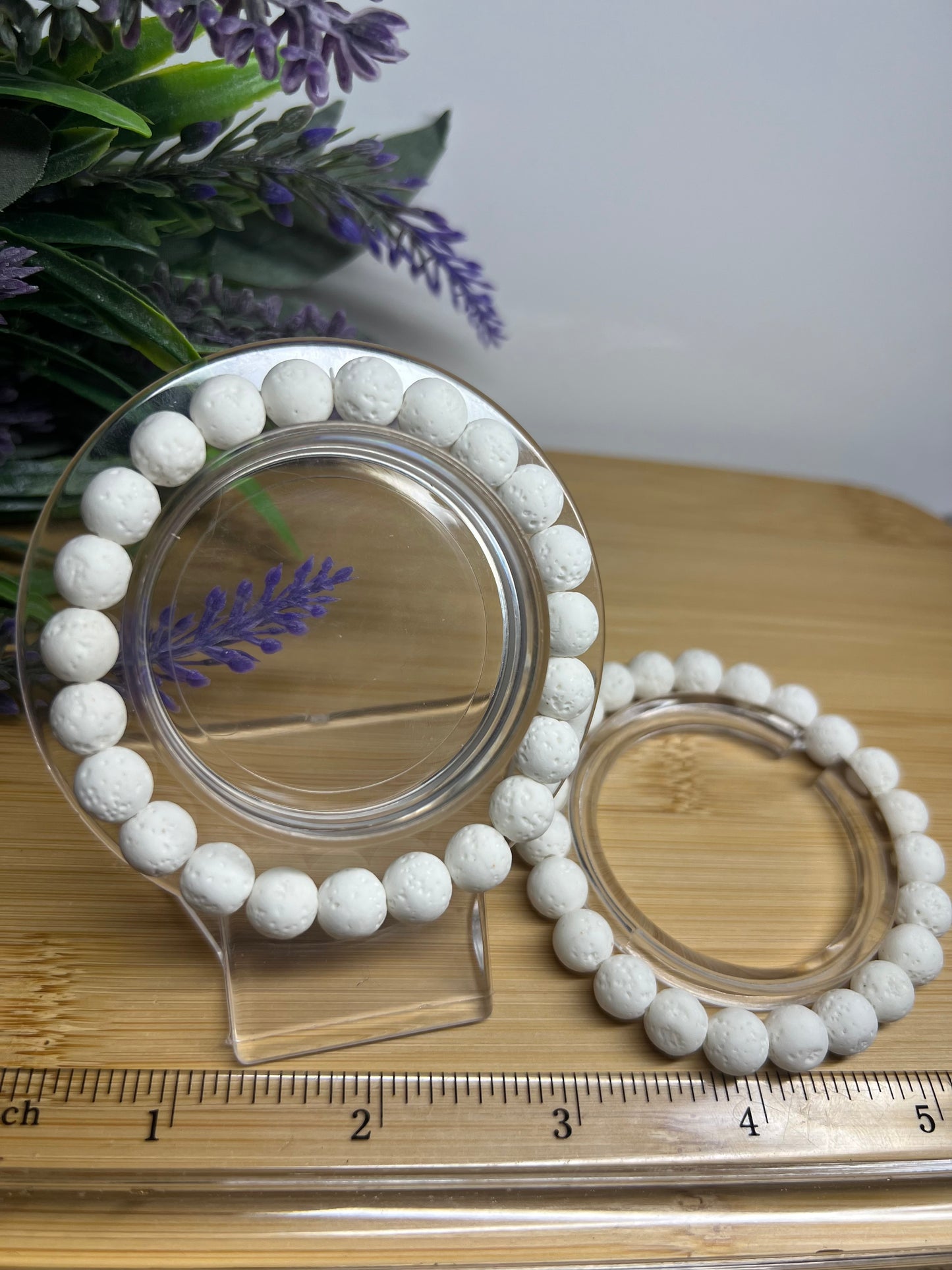 White Lavastone Bracelet 8MM