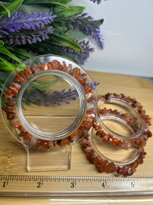 Carnelian Crystal Chip Bracelet