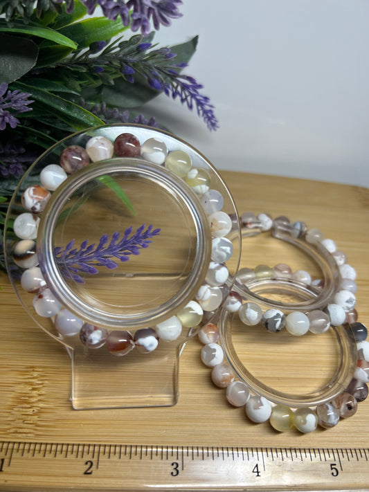 White Orca Agate Bracelet 8MM