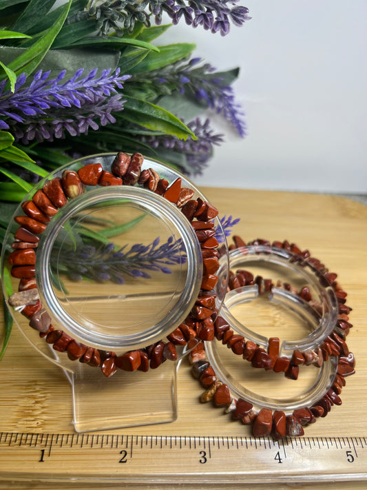 Red Jasper Crystal Chip Bracelet